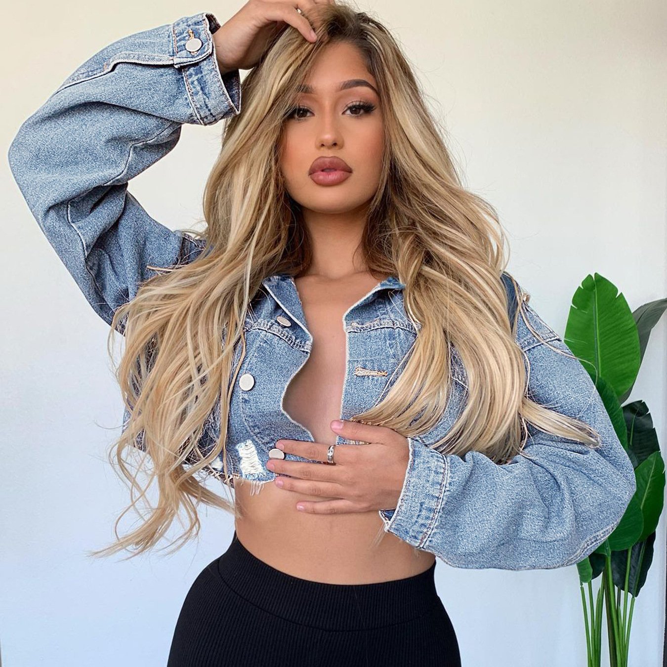 custom short denim jacket