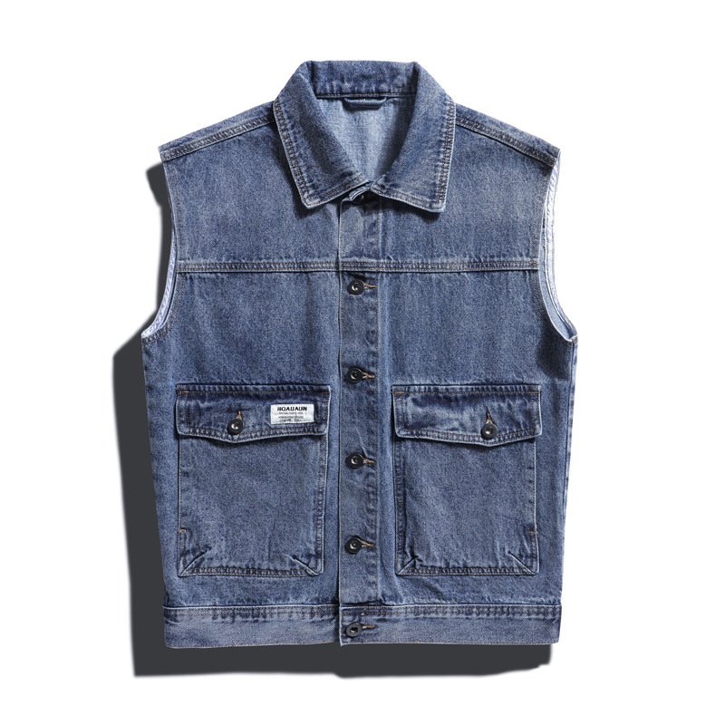 custom denim vest for men